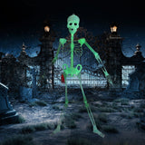 Glowing in the Dark Halloween Skeleton Decor Luminous Lifelike Skeleton Model for Front Lawn Haunted House Bar Props Halloween Party Decorations - Top-Down View