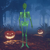 Glowing in the Dark Halloween Skeleton Decor Luminous Lifelike Skeleton Model for Front Lawn Haunted House Bar Props Halloween Party Decorations - 45-Degree Angle