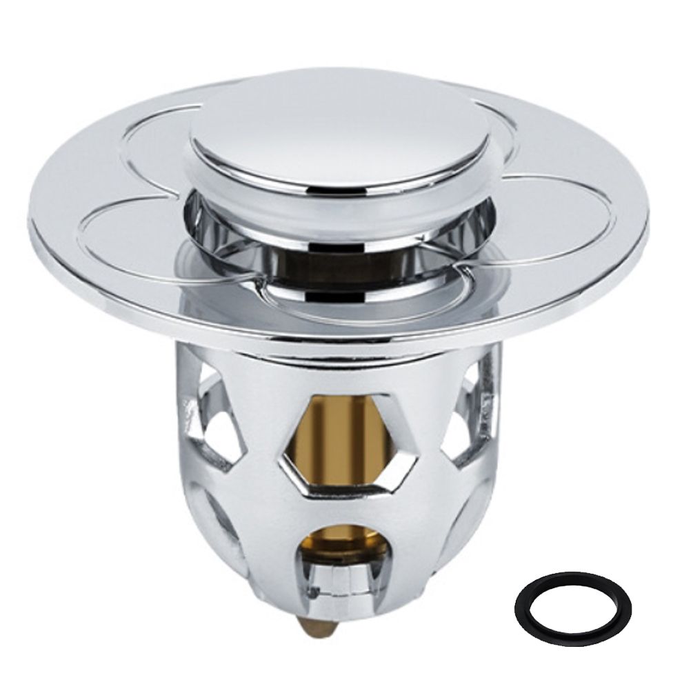 Sink Plug Stainless Steel Pop Up Sink Plug Universal Drain Plug for Countertop Washbasin Bath Plug