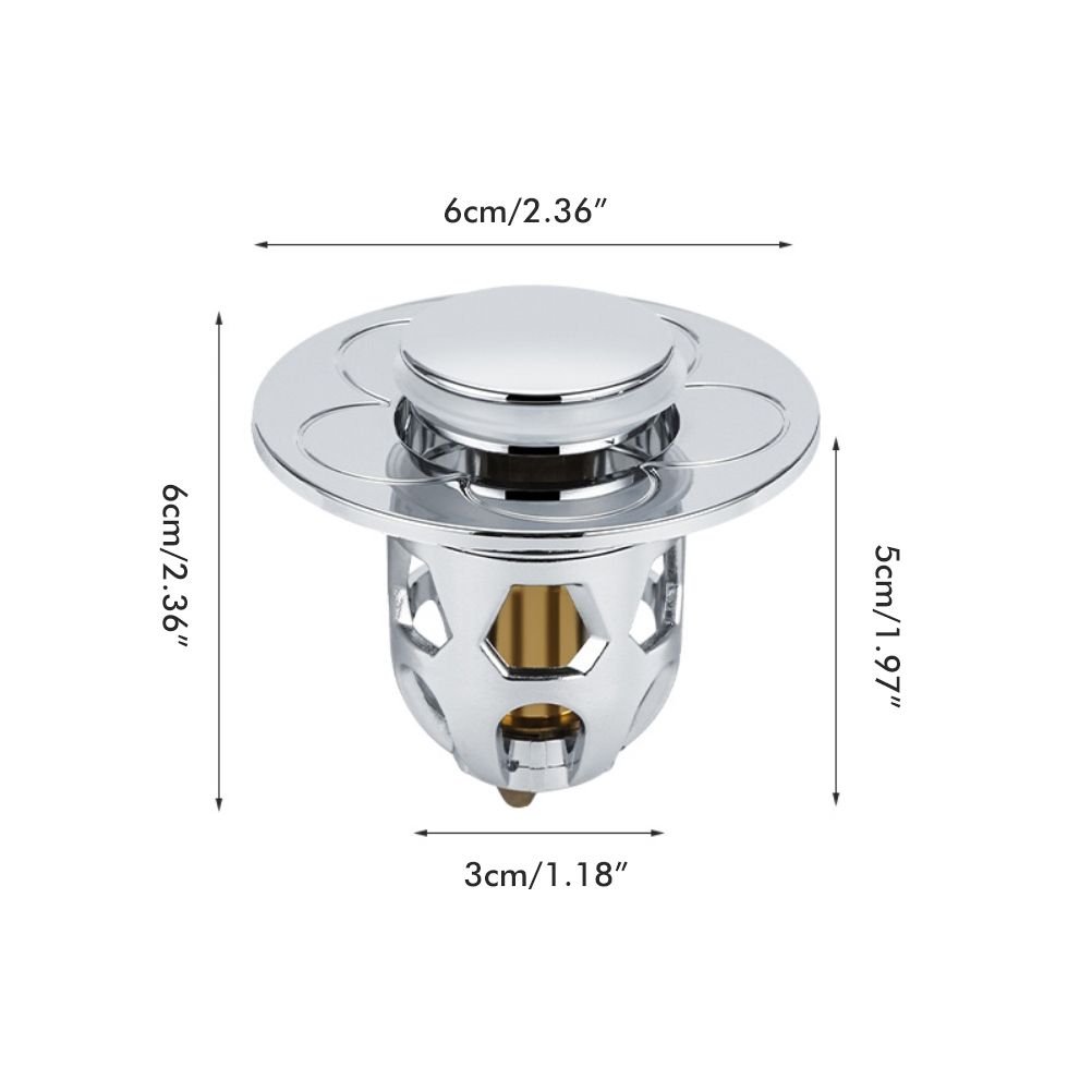 Sink Plug Stainless Steel Pop Up Sink Plug Universal Drain Plug for Countertop Washbasin Bath Plug