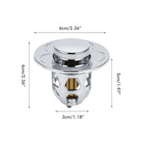 Sink Plug Stainless Steel Pop Up Sink Plug Universal Drain Plug for Countertop Washbasin Bath Plug