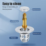 Sink Plug Stainless Steel Pop Up Sink Plug Universal Drain Plug for Countertop Washbasin Bath Plug - Top-Down View