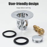 Sink Plug Stainless Steel Pop Up Sink Plug Universal Drain Plug for Countertop Washbasin Bath Plug - Rear View