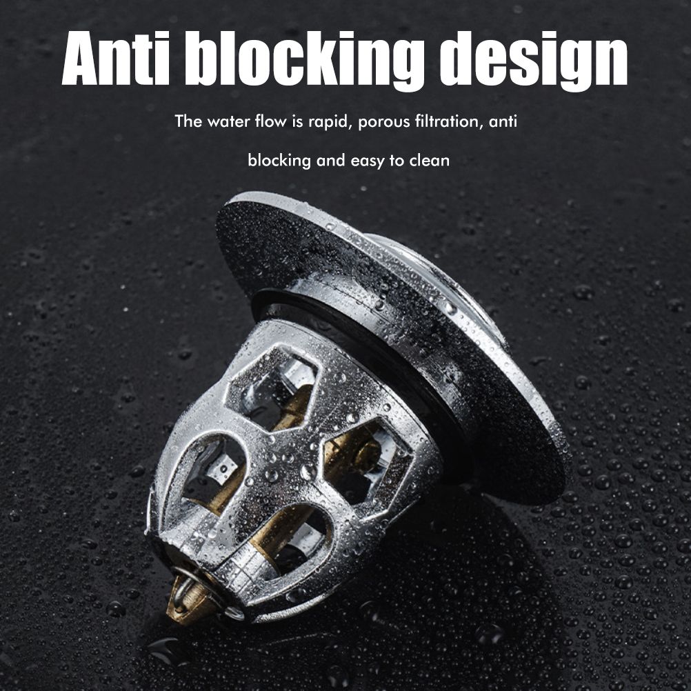 Sink Plug Stainless Steel Pop Up Sink Plug Universal Drain Plug for Countertop Washbasin Bath Plug