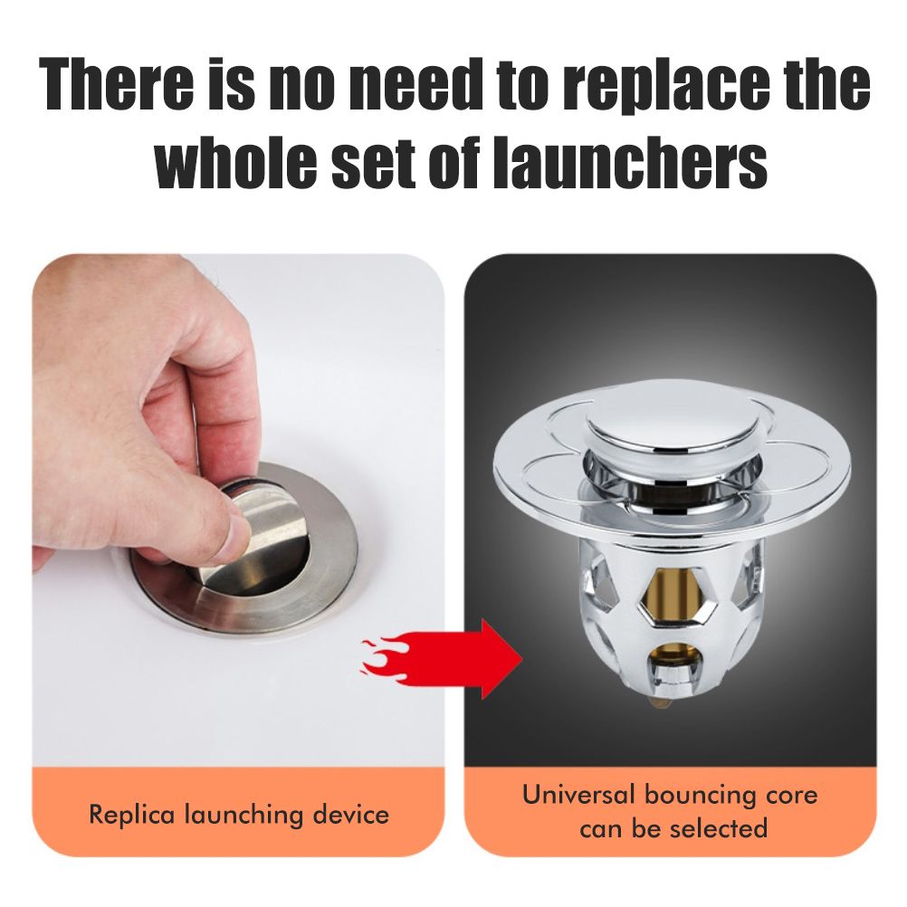Sink Plug Stainless Steel Pop Up Sink Plug Universal Drain Plug for Countertop Washbasin Bath Plug