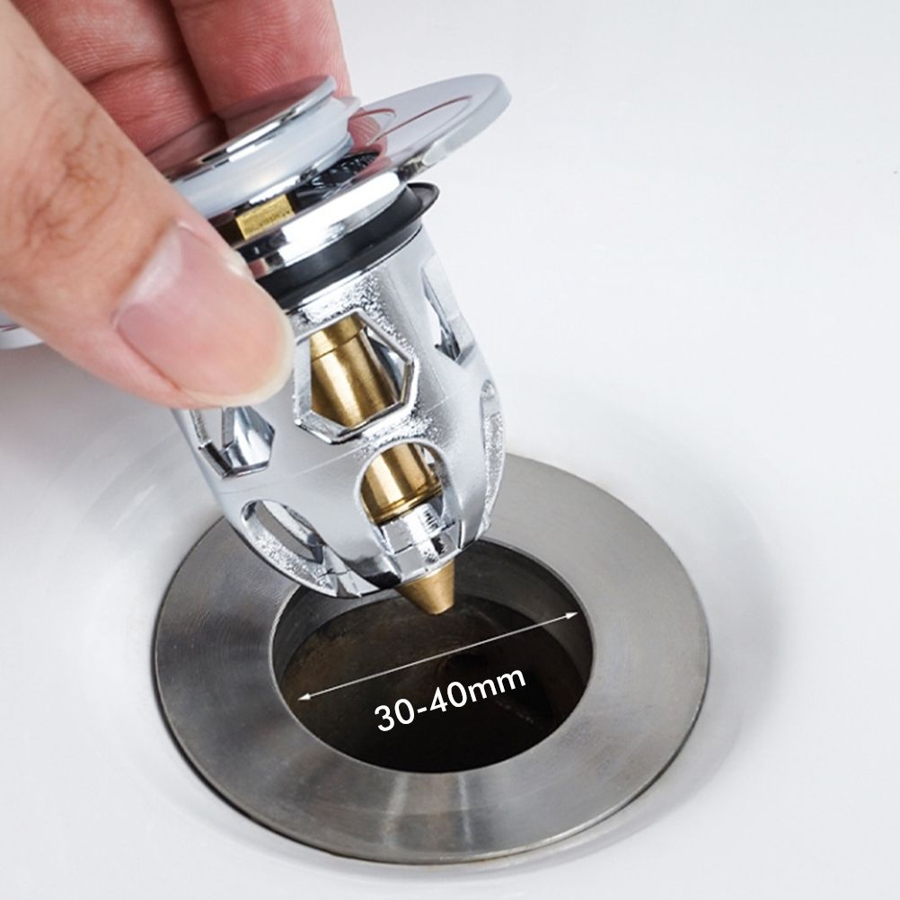 Sink Plug Stainless Steel Pop Up Sink Plug Universal Drain Plug for Countertop Washbasin Bath Plug
