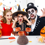 Halloween Resin Pumpkin Bowls On Broom for Serving Snacks Salad Fruit Halloween Party Supplies Decorations
