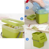 Small Kitchen Compost Bin 3L Kitchen Waste Bin Household Countertop Container with Lid for Rubbish Composter - Rear View