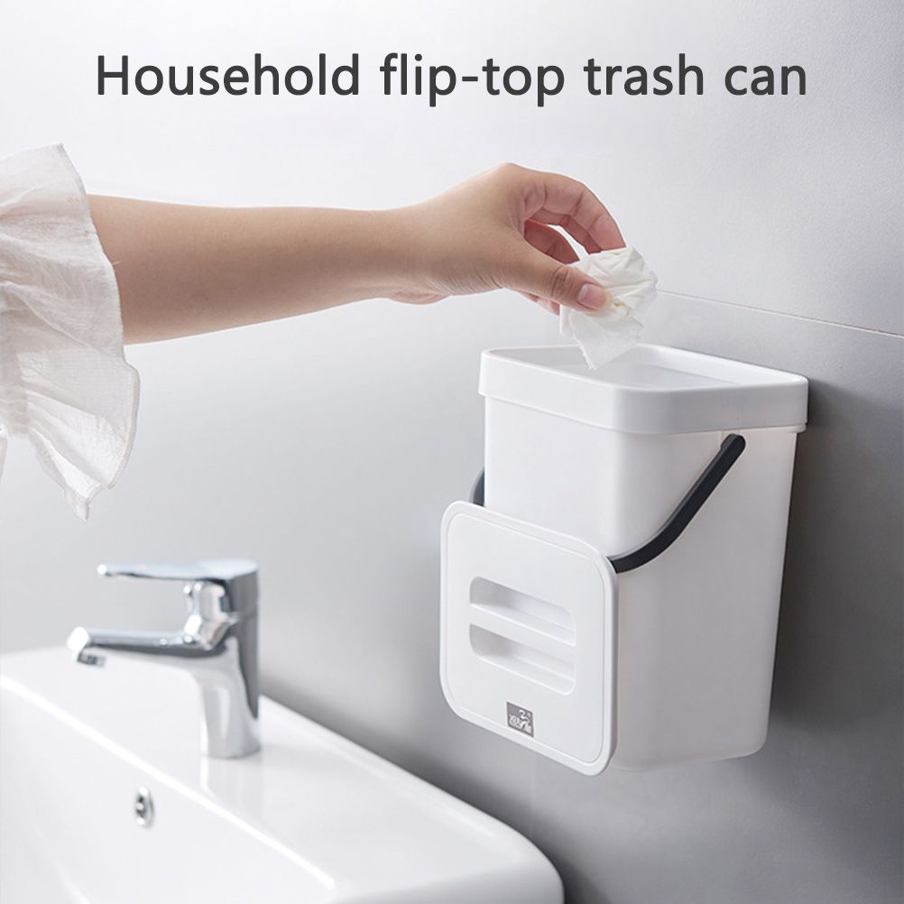 Small Kitchen Compost Bin 3L Kitchen Waste Bin Household Countertop Container with Lid for Rubbish Composter