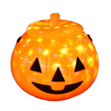 Halloween Pumpkin Bucket with LED Lights Sound Pumpkin Basket with Handle Halloween Candy Bucket Party Decor - Front View