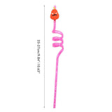 8Pcs Halloween Drinking Straws Reusable Plastic Pumpkin Straws for Halloween Party Favors Supplies Decorations - Side View