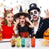 8Pcs Halloween Drinking Straws Reusable Plastic Pumpkin Straws for Halloween Party Favors Supplies Decorations