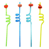 8Pcs Halloween Drinking Straws Reusable Plastic Pumpkin Straws for Halloween Party Favors Supplies Decorations - Low Angle