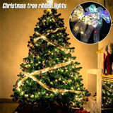 Christmas Fairy Lights Ribbon Christmas Lights Battery Operated String Lights Christmas Tree Christmas Party Holiday Indoor Outdoor Decoration - Rear View