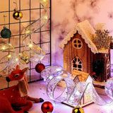 Christmas Fairy Lights Ribbon Christmas Lights Battery Operated String Lights Christmas Tree Christmas Party Holiday Indoor Outdoor Decoration - 45-Degree Angle