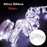 Christmas Fairy Lights Ribbon Christmas Lights Battery Operated String Lights Christmas Tree Christmas Party Holiday Indoor Outdoor Decoration - Rear View