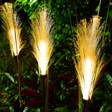 Solar Reed Garden Lights Waterproof LED Garden Stake Lights Decorative for Outdoor Lawn Patio Yard Pathway - Close-Up Angle