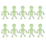 10Pcs Halloween Stretchy Luminous Small Skeleton Toy TPR Stress Relief Toy Halloween Party Favors Supplies