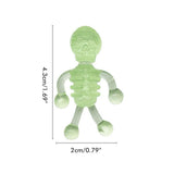 10Pcs Halloween Stretchy Luminous Small Skeleton Toy TPR Stress Relief Toy Halloween Party Favors Supplies