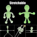 10Pcs Halloween Stretchy Luminous Small Skeleton Toy TPR Stress Relief Toy Halloween Party Favors Supplies