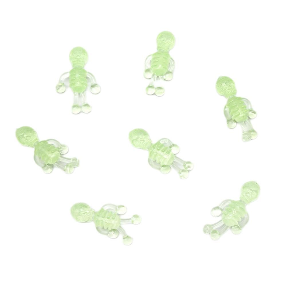 10Pcs Halloween Stretchy Luminous Small Skeleton Toy TPR Stress Relief Toy Halloween Party Favors Supplies