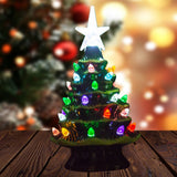 18.8cm Lighted Ceramic Christmas Tree Christmas Tabletop Decorations Christmas Lights - Top-Down View