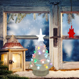 18.8cm Lighted Ceramic Christmas Tree Christmas Tabletop Decorations Christmas Lights - Side View