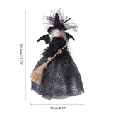 Halloween Veil Witch with Spider Web Skirt Doll Halloween Desktop Ornament Party Decor Haunted House Props - Front View