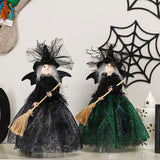 Halloween Veil Witch with Spider Web Skirt Doll Halloween Desktop Ornament Party Decor Haunted House Props