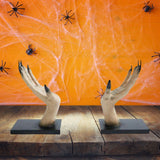 Halloween Horror Witch Hand Book Stand Resin Witch Hand Ornament Halloween Home Bar Decor Holiday Decorations - Side View