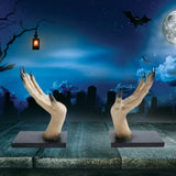 Halloween Horror Witch Hand Book Stand Resin Witch Hand Ornament Halloween Home Bar Decor Holiday Decorations - Top-Down View