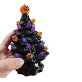 Lighted Ceramic Halloween Tree Tabletop Halloween Decoration Halloween Tree Pumpkin Light - Side View