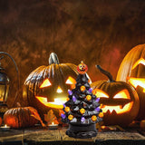 Lighted Ceramic Halloween Tree Tabletop Halloween Decoration Halloween Tree Pumpkin Light - Close-Up Angle