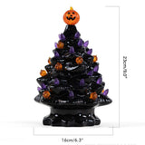Lighted Ceramic Halloween Tree Tabletop Halloween Decoration Halloween Tree Pumpkin Light - Front View