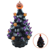 Lighted Ceramic Halloween Tree Tabletop Halloween Decoration Halloween Tree Pumpkin Light - Side View