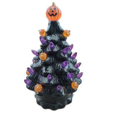 Lighted Ceramic Halloween Tree Tabletop Halloween Decoration Halloween Tree Pumpkin Light - Rear View