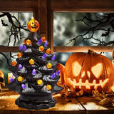 Lighted Ceramic Halloween Tree Tabletop Halloween Decoration Halloween Tree Pumpkin Light - Low Angle