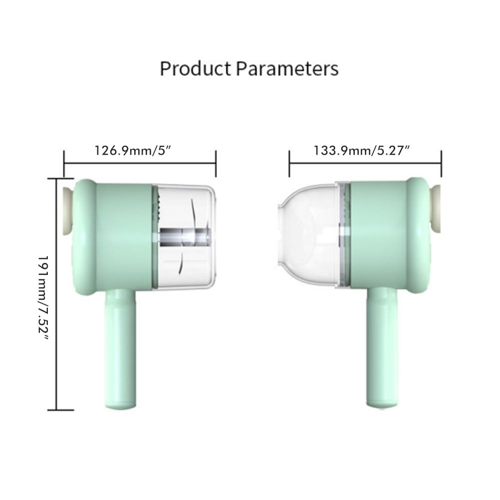 2 in 1 Handheld Electric Garlic Grinder Vegetable Cutter Portable Food Processor for Garlic Pepper Chili Onion Celery Ginger Meat