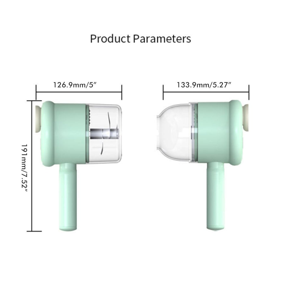 2 in 1 Handheld Electric Garlic Grinder Vegetable Cutter Portable Food Processor for Garlic Pepper Chili Onion Celery Ginger Meat