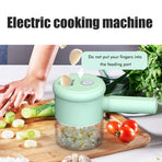 2 in 1 Handheld Electric Garlic Grinder Vegetable Cutter Portable Food Processor for Garlic Pepper Chili Onion Celery Ginger Meat