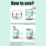 2 in 1 Handheld Electric Garlic Grinder Vegetable Cutter Portable Food Processor for Garlic Pepper Chili Onion Celery Ginger Meat