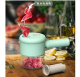 2 in 1 Handheld Electric Garlic Grinder Vegetable Cutter Portable Food Processor for Garlic Pepper Chili Onion Celery Ginger Meat