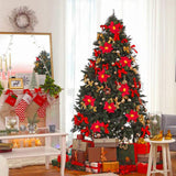Christmas Poinsettia Garland String Lights 10 LED Artificial Flower Christmas String Lights Christmas Tree Ornaments Indoor Outdoor Party Decor - Side View