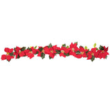 Christmas Poinsettia Garland String Lights 10 LED Artificial Flower Christmas String Lights Christmas Tree Ornaments Indoor Outdoor Party Decor - Extra Image