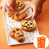 2Pcs Halloween Silicone Baking Molds with Pumpkin Skeleton Head Bat Ghost Shape Cake Mold Cupcake Chocolate Mold Halloween DIY Baking Tools