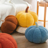 Artificial Pumpkin Cute Plush Pumpkin Fall Harvest Stuffed Pumpkin Halloween Thanksgiving Decorations Photography Props - Low Angle