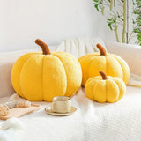 Artificial Pumpkin Cute Plush Pumpkin Fall Harvest Stuffed Pumpkin Halloween Thanksgiving Decorations Photography Props - Top-Down View