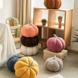Artificial Pumpkin Cute Plush Pumpkin Fall Harvest Stuffed Pumpkin Halloween Thanksgiving Decorations Photography Props - Rear View