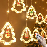 Fairy Christmas Lights LED Star Christmas Tree Snowman Santa String Lights for Indoor Outdoor Party Wedding Holiday Decorations - 45-Degree Angle