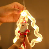 Fairy Christmas Lights LED Star Christmas Tree Snowman Santa String Lights for Indoor Outdoor Party Wedding Holiday Decorations - Close-Up Angle